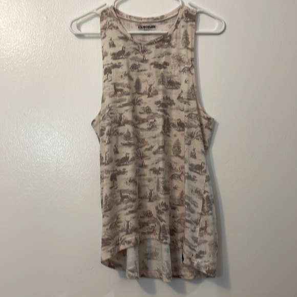 Dakine tank top medium white with brown animal print wildlife - Picture 2 of 6